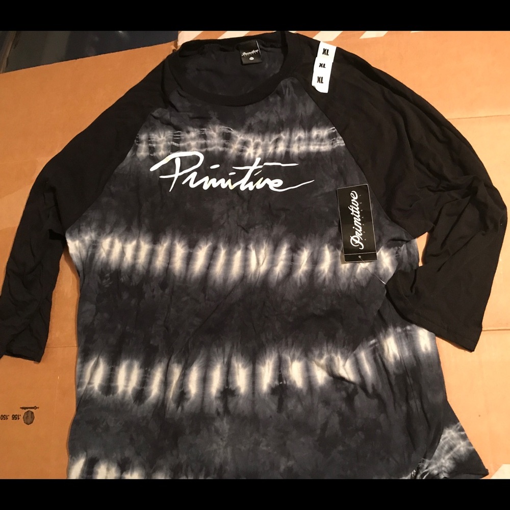 Primitive men's shirt tiedye black blue